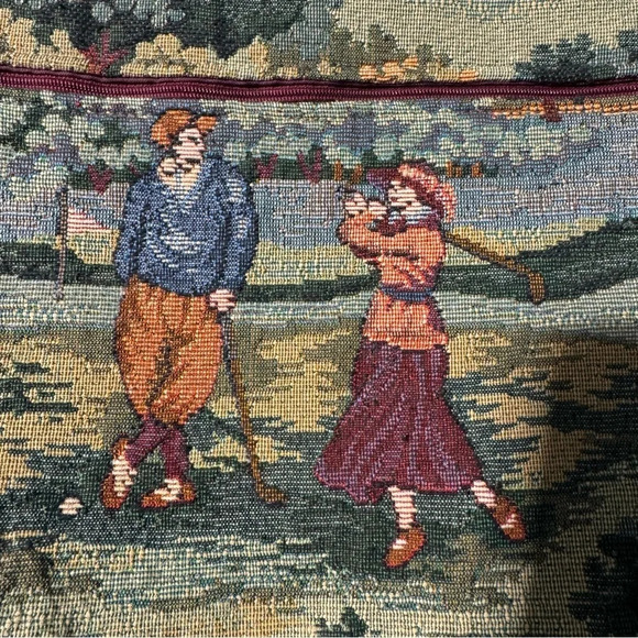 Holdings Fine Accessories Vintage Tapestry Bag With Golf Design  pattern - Picture 3 of 14
